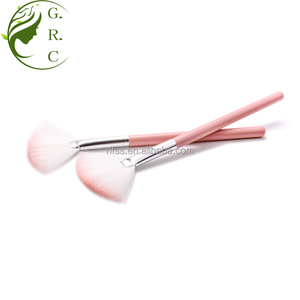Jala-cerdas acrílicas de madera personalizadas, pintura de uñas artísticas, maquillaje en forma de abanico, resaltador de colorete rosa, ventilador - Product Image 2