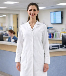 Batas de Doctora Personalizadas OEM ODM para Mujer, Tejido Liso de Hilado Fino, Batas de Doctora para Mujer - Product Image 6