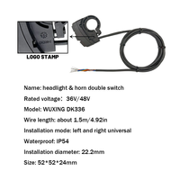 Contrôleur de vélo électrique WuXing DK336 36V 48V, interrupteur pour scooter, moto, VTT, bouton de klaxon, clignotant, guidon, Ebike