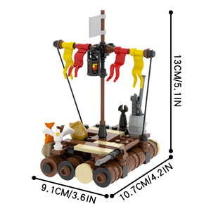 MOC5055 Modèle de radeau d'évasion insulaire médiévale, bateau de sauvetage pirate, blocs de construction en plastique DIY, jouets éducatifs pour enfants - Product Image 3