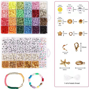 Boîte de perles en argile polymère, 3000 pièces, fournitures de fabrication de bijoux DIY, entretoises pour bracelets d'enfants, matériaux de perlage faits à la main - Product Image 2