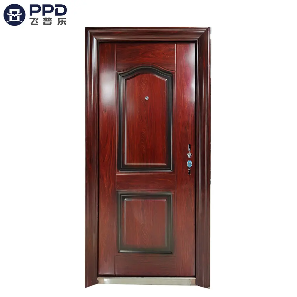 Phipulo High Quality Low Iron Door Entry Price India Design Double Open Safety Steel Doors