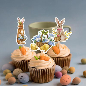 Decoraciones para Cupcakes de Conejito de Pascua, Adornos para Pasteles y Postres de <span class=keywords><strong>Feliz</strong></span> Pascua para Adolescentes, Suministros de Decoración para Fiestas de <span class=keywords><strong>Cumpleaños</strong></span> - Product Image 6
