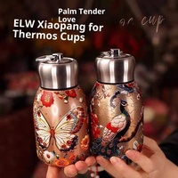 Nuevo Guofeng 316 Acero inoxidable 300ml termo al vacío taza al aire libre portátil anillo bolsillo coche taza impresa regalos de negocios moderno