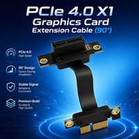 Cable Riser PCIe 4.0 X1 de Alta Velocidad de 16 Gbps, Cable de Extensión para GPU Flexible y Blindado, Conector de Ángulo Recto de 90 Grados, Montaje Vertical