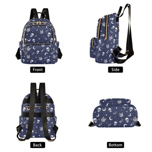 Customized Women Gold Zipper with Pocket Backpack Quilted Travel Backpack Lightweight Bookbag for Office Outdoor - Product Image 2