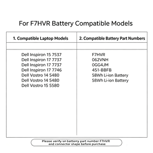 Batería de Repuesto para Portátil F7HVR 15.2V 4300mAh para <span class=keywords><strong>DELL</strong></span> <span class=keywords><strong>Inspiron</strong></span> 7537 <span class=keywords><strong>7737</strong></span> 7746 G4YJM 062VNH T2T3J - Product Image 3
