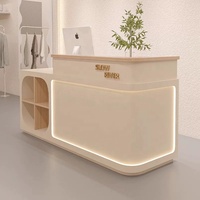 Comptoir de réception mobile en bois personnalisé de petite taille pour magasin de vêtements, salon de beauté, design minimaliste moderne, marque NINGBAO