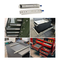 Glissières de tiroir à extension complète robustes avec verrouillage, largeur 76 mm, capacité de charge supérieure à 200 kg, rails de glissière industriels pour cuisine et salle à manger