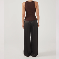 Custom Women's Clothing Factory Tank Knit Top Chocolate Mujeres Tops y blusas de segunda mano