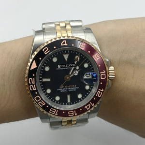 นาฬิกาข้อมือหรูหรา NH34 ออโตเมติก GMT กลไกจักรกล กระจกแซฟไฟร์ สายสแตนเลสสตีล 20 มม. ดีไซน์เรืองแสง กันน้ำ พร้อมเสน่ห์เฉพาะตัว - Product Image 4