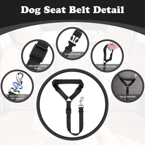 Adjustable Nylon Fabric Pet Restraints Vehicle Car Safety Seat Belts <strong>Harness</strong> Dog <strong>Cat</strong> Leash - Product Image 4