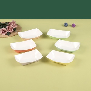 Boîte <span class=keywords><strong>à</strong></span> frites jetable en papier kraft avec impression UV, plateau coloré, vente en gros - Product Image 2