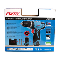 FIXTEC Perceuse à main mini professionnelle 12V avec 2 batteries Li-ion 1500mAh et boîte BMC pour réparation domestique et bricolage