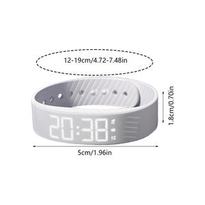 OLED Alarm Digital Watch With <b>Silent</b> Vibration 5-10 Days Battery Life Activity Tracker and <b>Clock</b> With Silicone Band Alarm Watch - Product Image 2