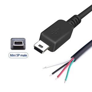 Vente chaude OEM ODM personnalisation 2 cœurs 5 cœurs 5P Mini <span class=keywords><strong>USB</strong></span> mâle <span class=keywords><strong>femelle</strong></span> prise fil dénudé Mini <span class=keywords><strong>USB</strong></span> à extrémité ouverte câble en queue de cochon - Product Image 2