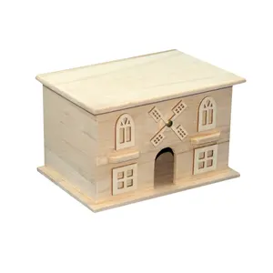 Rumah burung WILDMX untuk menggantung di luar untuk melukis kotak sarang pelindung kayu rumah burung DIY alami untuk anak-anak