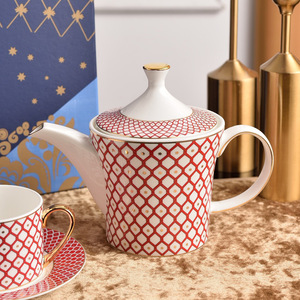 STAR Series High-End Ceramic <b>Tea</b> and Coffee <b>Set</b> Includes Bone China Teacup Saucer Kettle - Product Image 2