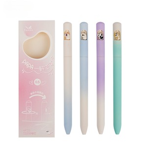 Stylos gel mignons à l'effigie d'animaux de dessin animé, papeterie scolaire, stylos gel 0,5 mm, ensemble de stylos gel noirs - Product Image 1