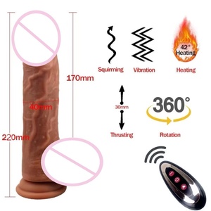 Dildo en silicone liquide brun, pénis artificiel réaliste, jouet sexuel pour <span class=keywords><strong>femme</strong></span>, dildo vibrant télécommandé réaliste en silicone - Product Image 5