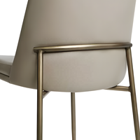 Chaise de salle à manger en cuir véritable, nouveau style italien minimaliste, luxe léger, chaise d'appoint haut de gamme avec dossier