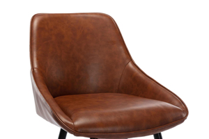 Chaise de bar en acier avec barre en métal et revêtement en cuir PU marron pour café et restaurant - Product Image 6