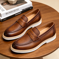 Mocassins en cuir véritable pour hommes – Chaussures confortables, légères et antidérapantes pour le bureau et le quotidien