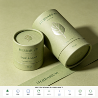 Emballage personnalisé en tube de papier biodégradable avec certification FSC BRC, boîte cylindrique écologique pour parfum et cosmétiques OEM