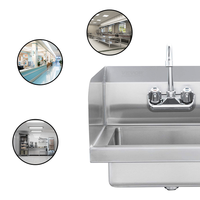 Wastafel Dinding Stainless Steel 304 Cross Border untuk Rumah Tangga, Wastafel Kecil untuk Mencuci Sayuran dan Piring