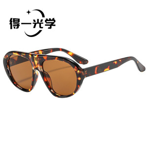 Oversized Aviator <b>Sunglasses</b> Black PC Frame UV400 Women Sun Protection - Product Image 3