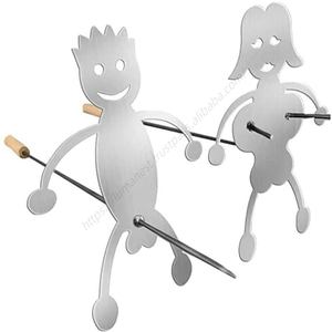 Al por mayor T302 Soporte para barbacoa al aire libre con forma humana, Asador de perritos calientes, Palitos para asar algodón de azúcar, Brochetas para fogata - Product Image 1