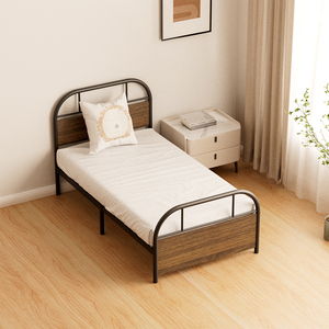 Nhà Sản Xuất Bán Buôn Nhà Máy Giá Hiện Đại Bền Kinh Tế Thực Tế Kim Loại Duy Nhất Nền Tảng Giường Khung Với Đầu Giường Cho Nhà - Product Image 1