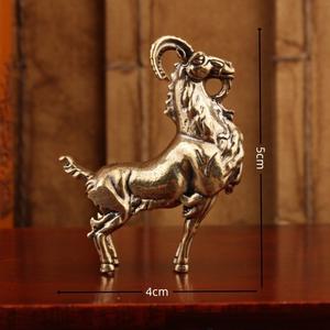 Латунная ретро-фигурка самки антилопы, креативное металлическое изделие ручной работы, украшение для дома и офиса, настольный декор, фигурка-компаньон для чайной церемонии, миниатюра - Product Image 4