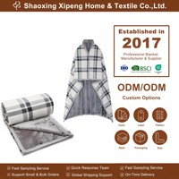 Plaid poncho en polaire flanelle ultra douce et confortable, fabriqué en usine, couverture portable de luxe