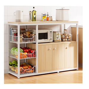 Estante de almacenamiento de <span class=keywords><strong>cocina</strong></span> multicapa con armario para ollas, estante para frutas y verduras, <span class=keywords><strong>tienda</strong></span> de <span class=keywords><strong>cocina</strong></span> para el hogar para especias y alimentos - Product Image 1