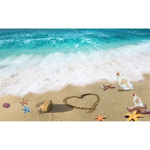 Özelleştirmek sadece romantik plaj dalgaları için oturma odası yatak odası arka plan dekorasyon 3D duvar kağıdı - Product Image 6