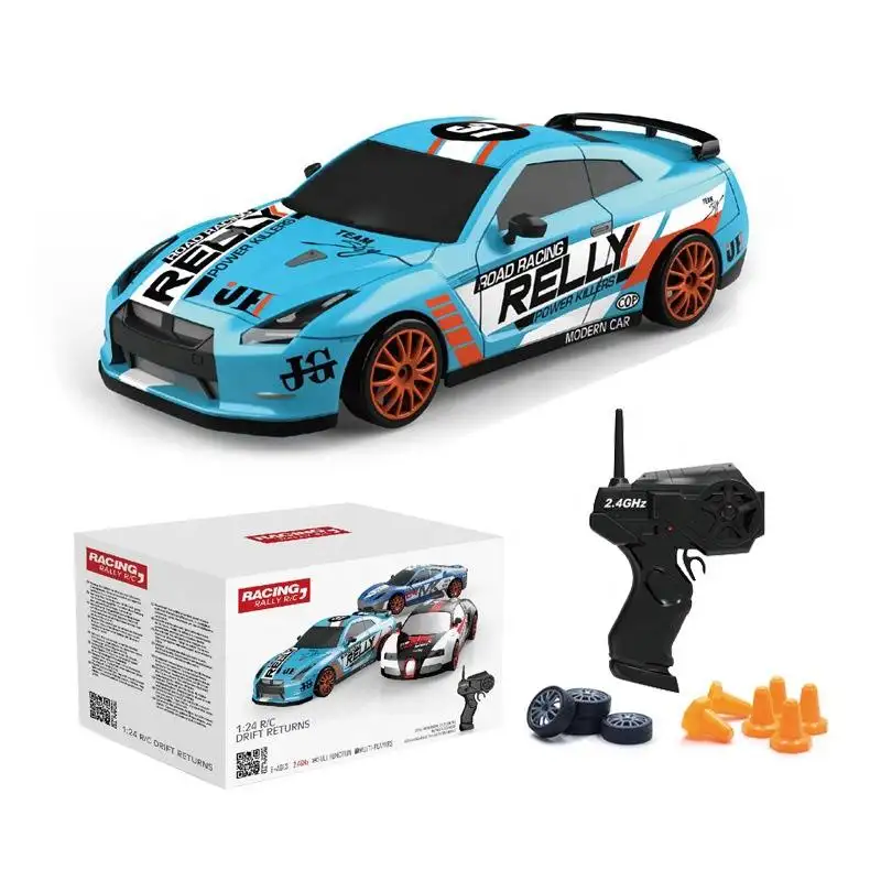 2024 nuevo 1/24 Rc coche de carreras inalámbrico 2,4G Control remoto luces LCD Stunt Drift Car juguete Popular chico regalo controlador de batería AA