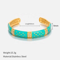 Bracelets en acier inoxydable pour femmes goutte à goutte arc-en-ciel émaillé bracelets ouverts colorés accessoires de bijoux de mode pour les filles