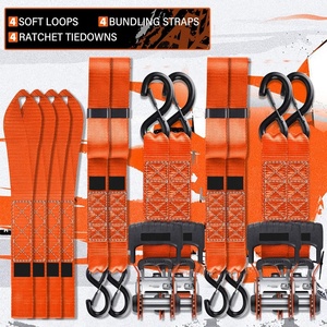 Bộ dây đai <span class=keywords><strong>Ratchet</strong></span> siêu bền cho xe ATV, UTV, xe máy, xe tải, hàng hóa, móc <span class=keywords><strong>S</strong></span> phủ lớp bảo vệ, làm bằng <span class=keywords><strong>polyester</strong></span> bền chắc - Product Image 2