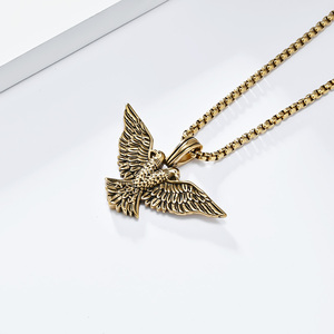 Collana con Ciondolo Aquila Albanese a Doppia Testa Stile Hip-Hop Punk, Gioielli Permanenti in Acciaio Inossidabile - Product Image 5