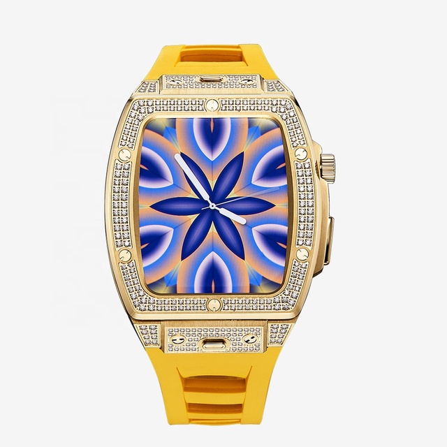 One Quick Change Iced Out Stainless Steel Diamond 44MM 45MM Appl Watch Case