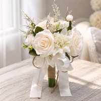 Bouquet de mariée artificiel en fleurs pour la mariée, idéal pour la cérémonie de mariage, la photographie de robes de mariée et les accessoires de shooting.