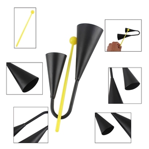 Campana de vaca de doble tono de metal negro esmerilado con doble orejeta, instrumento de percusión Orff - Product Image 4