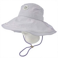 Chapeau Bob à Large Bord avec Nœud Papillon Arrière, Broderie Lettres, Sangle Mentonnière Réglable, Protection UV, Casquette d'Extérieur pour Femme