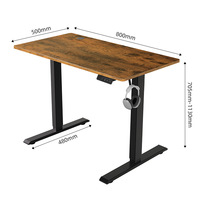 Bureau informatique en bois réglable en hauteur électriquement, avec cadre de levage à moteur unique, pour position assise-debout, design minimaliste et moderne