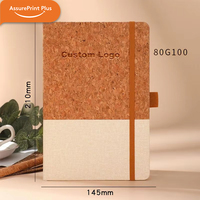 Carnet de notes personnalisé A5 en tissu PU écologique avec couverture rigide, reliure élastique en grains de café, coffret cadeau pour cadeau d'affaires, souvenir, mémo