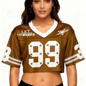 Dames Voetbal Shirt Shirts Nummer Print Grafisch T-Shirt Y 2K Gestreepte Ronde Hals T-Shirts Korte Mouw Oversized Sport Streetwear - Product Image 2