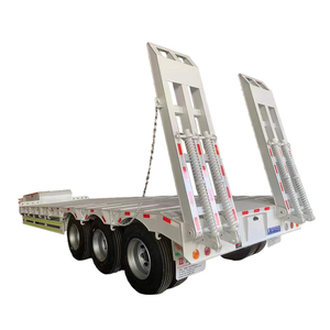 شاحنة لودر Lowboy بهيكل حاوية 3 محاور 13 م 60 طن 80 طن سرير منخفض نصف مقطورة للبيع - Product Image 1
