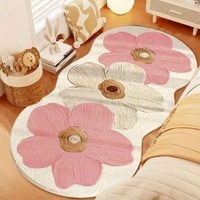 Tapis moderne en cachemire 3D floral et frais, tapis en polyester 10mm pour la maison, la table basse, la chambre, le chevet, la baie vitrée