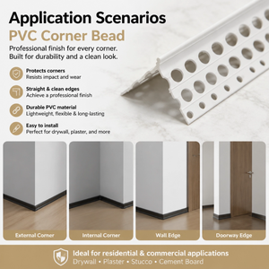 Profilé d'angle PVC professionnel pour décoration intérieure moderne, bord droit, protection murale architecturale, joint de finition pour cloisons sèches - Product Image 6